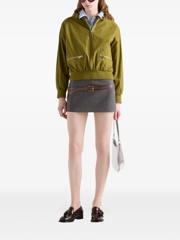 Prada 3D printed-belt Mini Skirt | Grey | FARFETCH JO