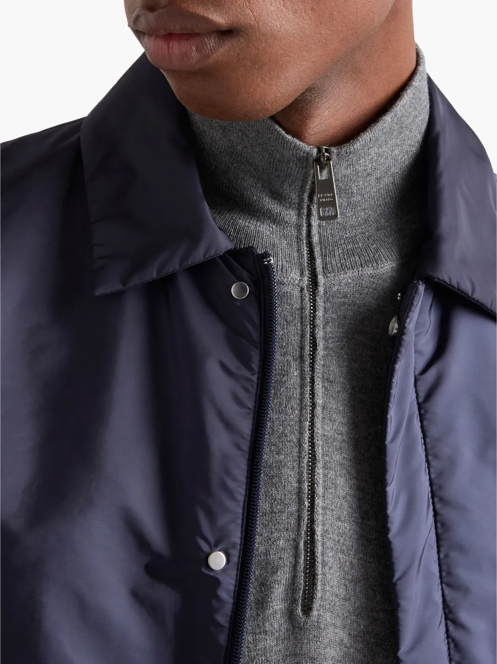 Prada Shirtjack met logo Blauw