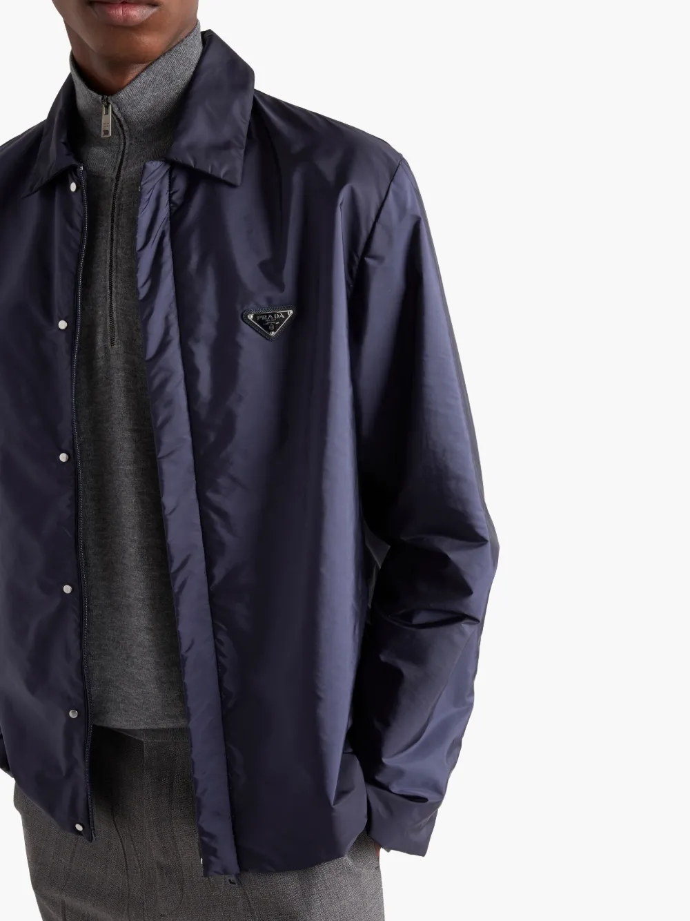 Prada Shirtjack met logo Blauw