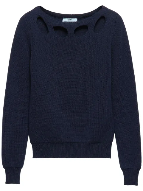 Prada cotton boat-neck sweater