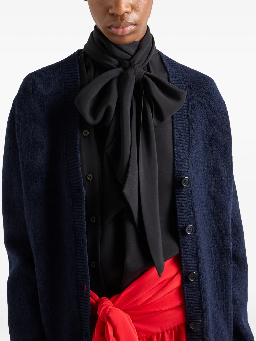 Prada Marocain blouse Zwart