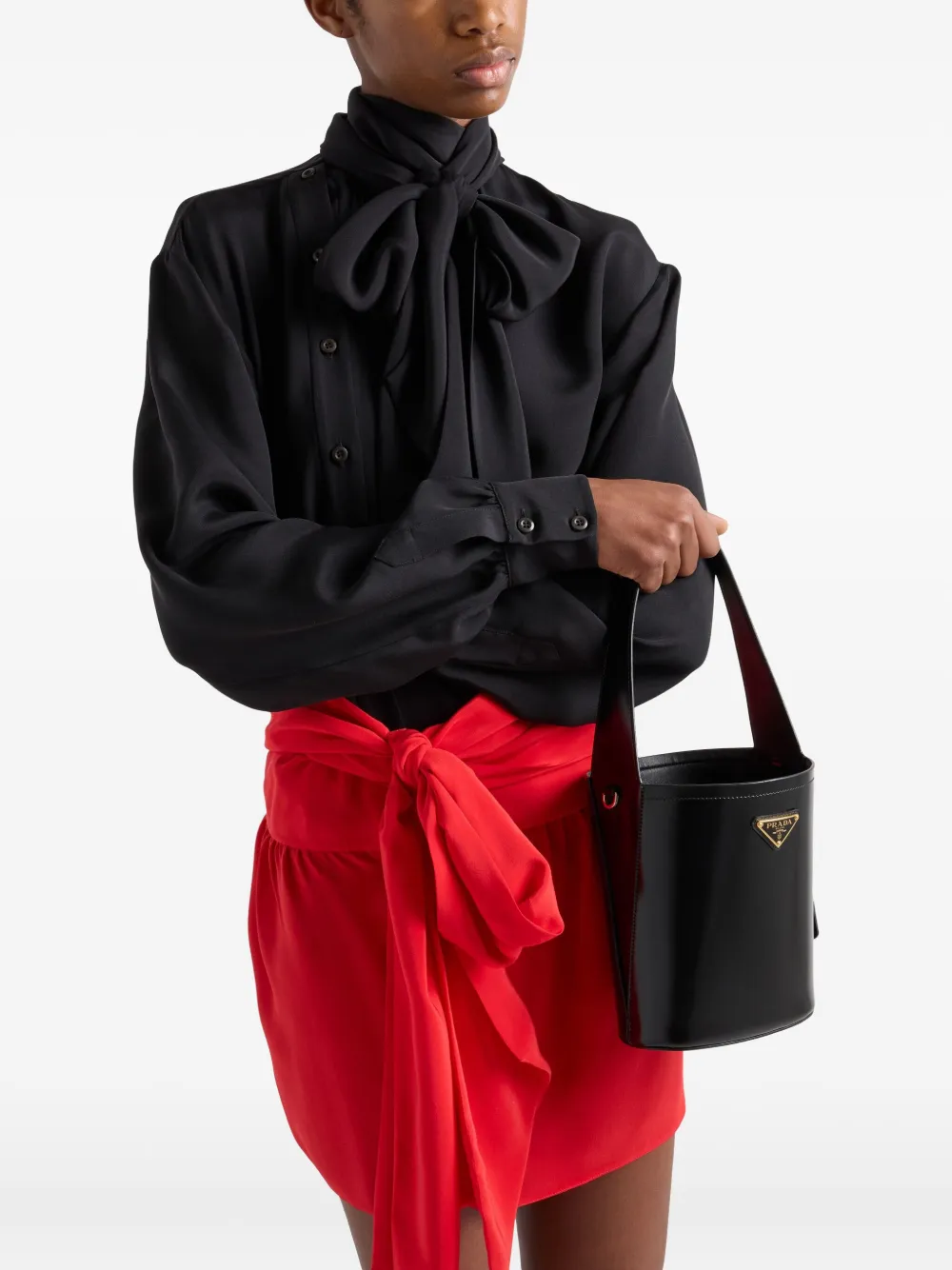 Prada Marocain blouse Zwart