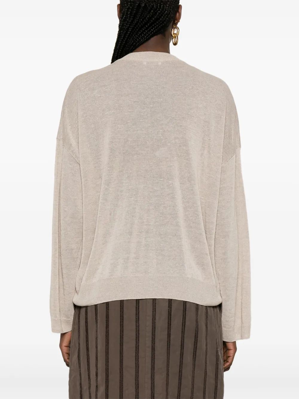 Brunello Cucinelli Fijngebreid T-shirt Beige