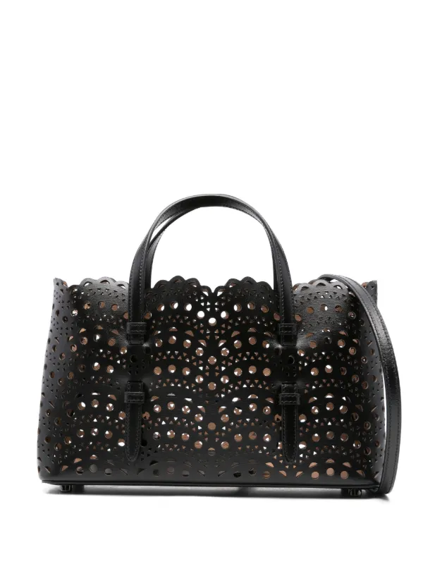 NEW ALAIA MINA 25トートバッグ Black ▲ AA1S06725C0A44999 ALAÏA Black Mina 25 Bag In Vienne Wave Lux Calfskin | ALAÏA US