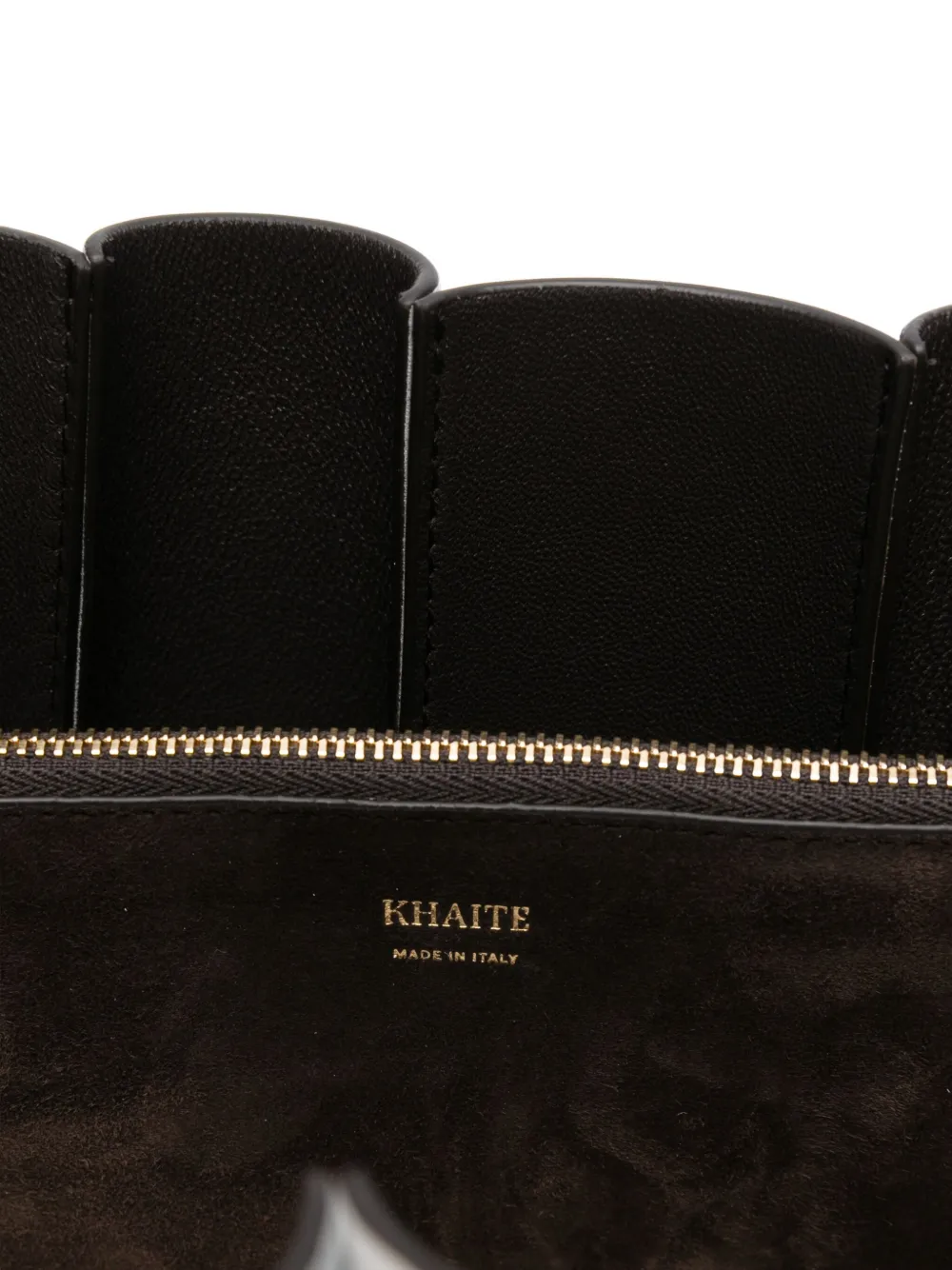 KHAITE Zoe patchwork suede tote bag Bruin