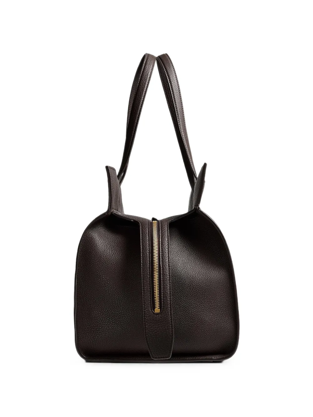 KHAITE Crosby Leather Tote Bag in Brown, view 4