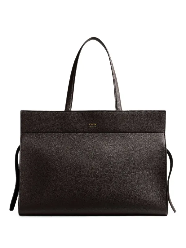 Khaite Crosby Leather Tote Bag in Brown