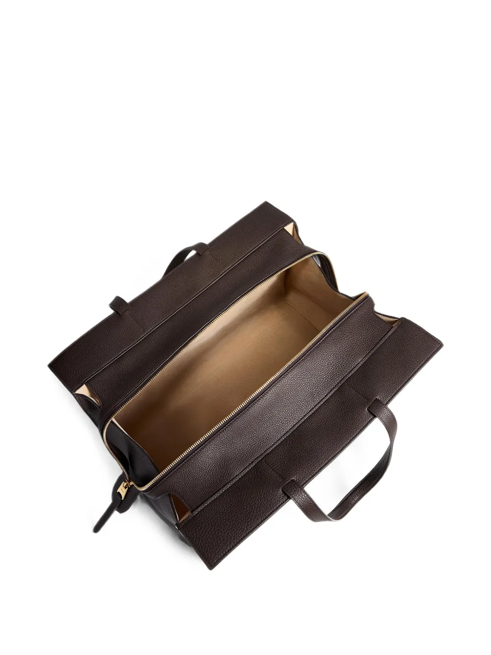 KHAITE Crosby Leather Tote Bag in Brown, view 5