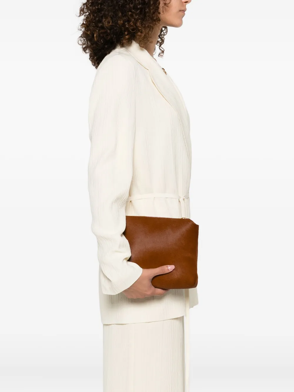 KHAITE Lina clutch Bruin
