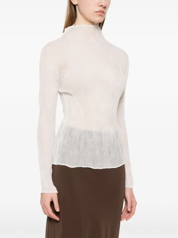 【SIZE:L】ISSEY MIYAKE CHIFFON TWIST トップス Issey Miyake Chiffon Twist Top | White | FARFETCH CA