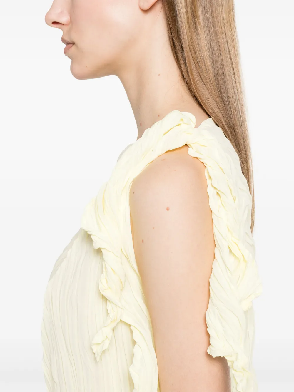 Shop Issey Miyake Wrinkled Twisted Blouse
