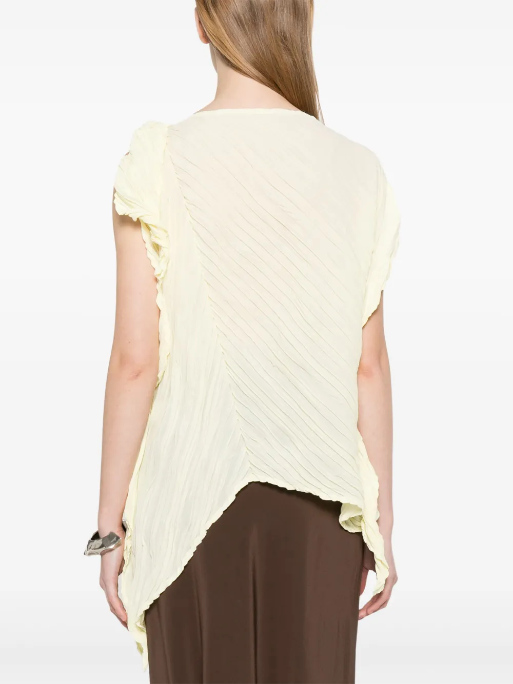Shop Issey Miyake Wrinkled Twisted Blouse