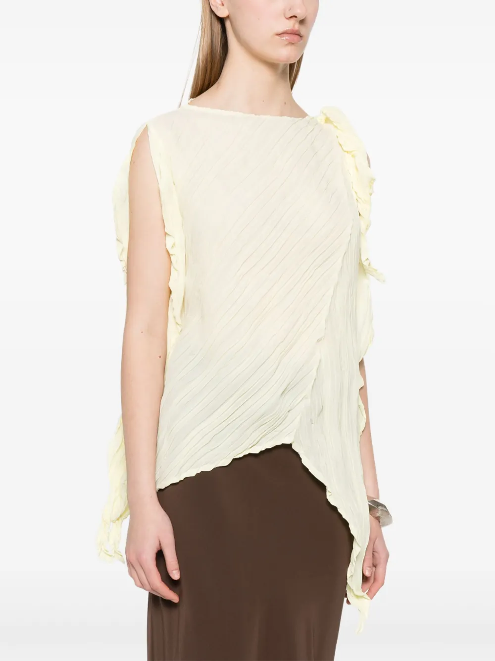 Shop Issey Miyake Wrinkled Twisted Blouse