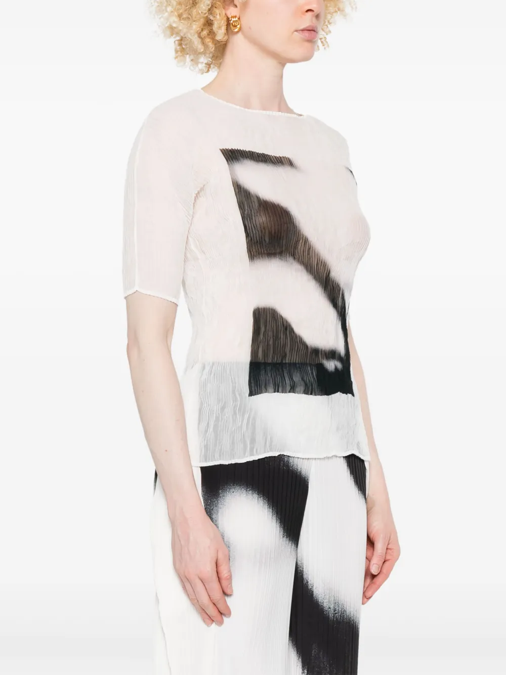 Issey Miyake Shadow Study Chiffon Twist Top