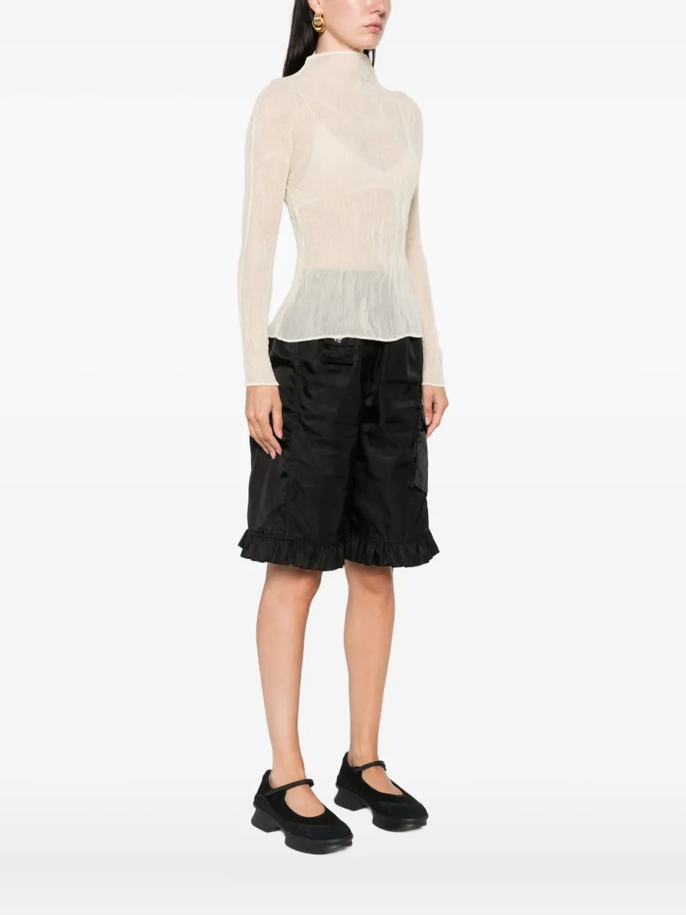 Issey Miyake Semi-doorzichtig blouse Beige