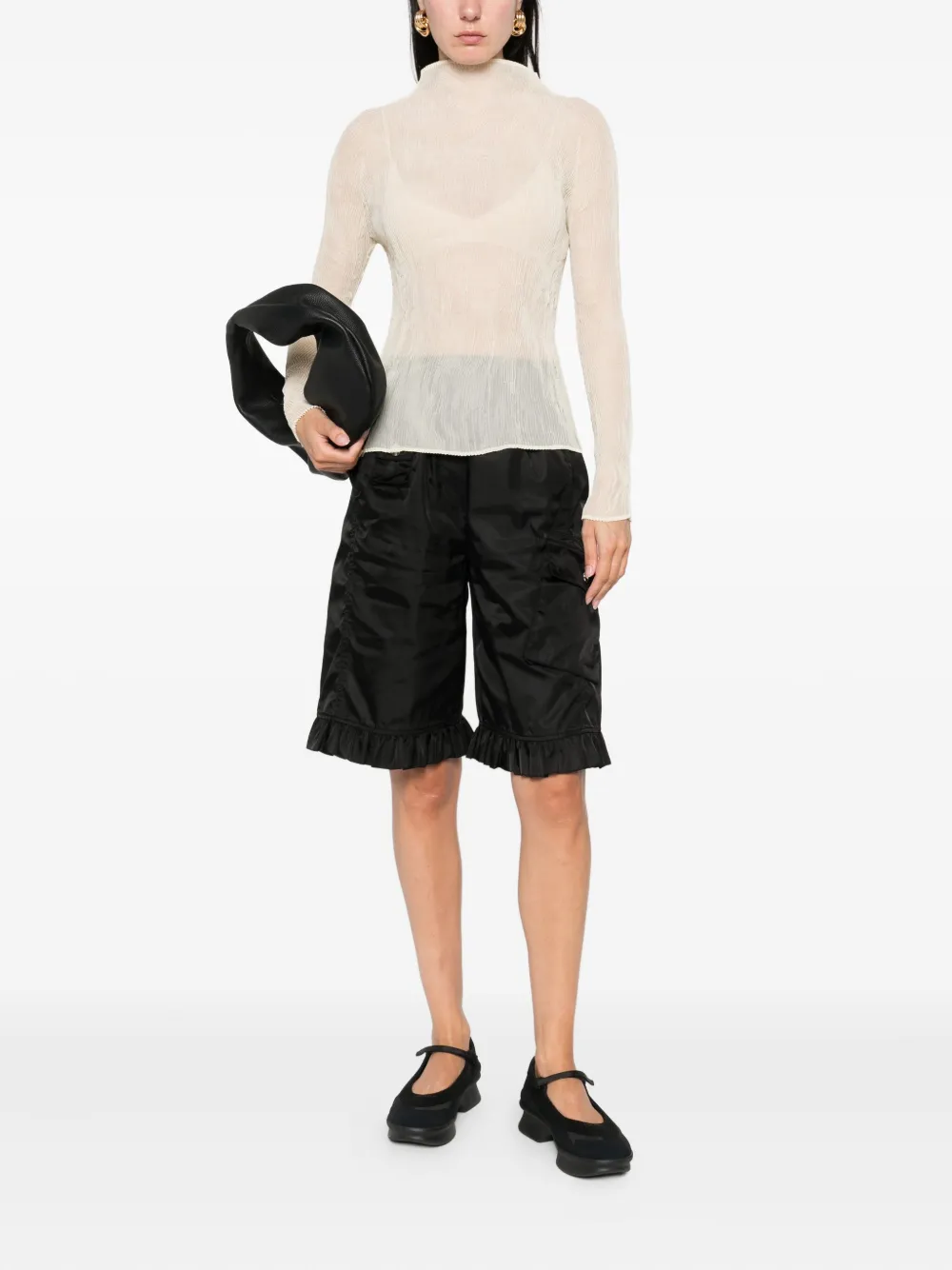 Issey Miyake Semi-doorzichtig blouse Beige