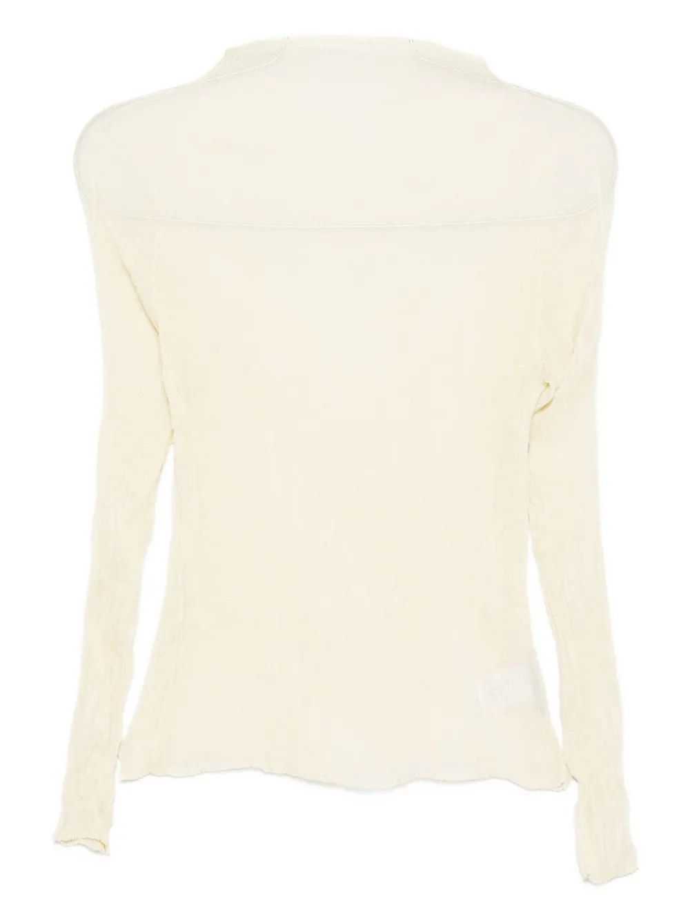 Issey Miyake semi-sheer blouse - ニュートラル Issey Miyake semi-sheer blouse - ニュートラル