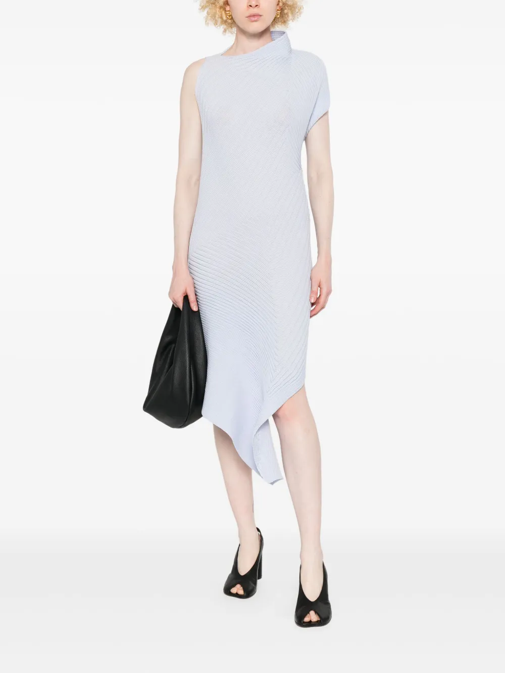 Issey Miyake Asymmetrische midi-jurk - Blauw