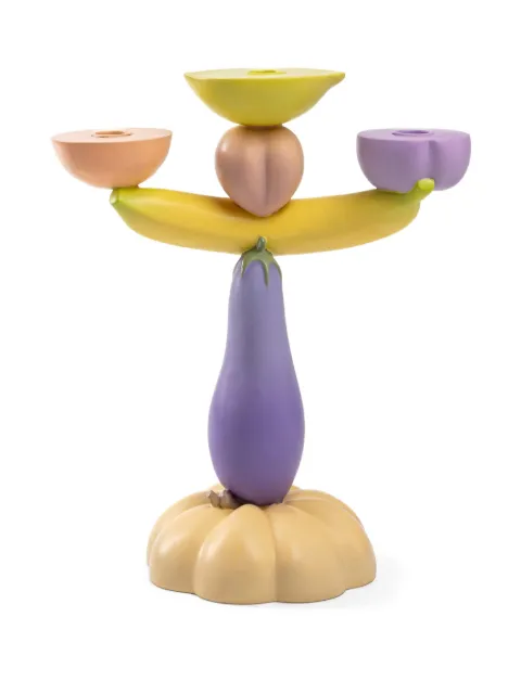 Seletti candelabro Vitamin Eggplant de 36cm