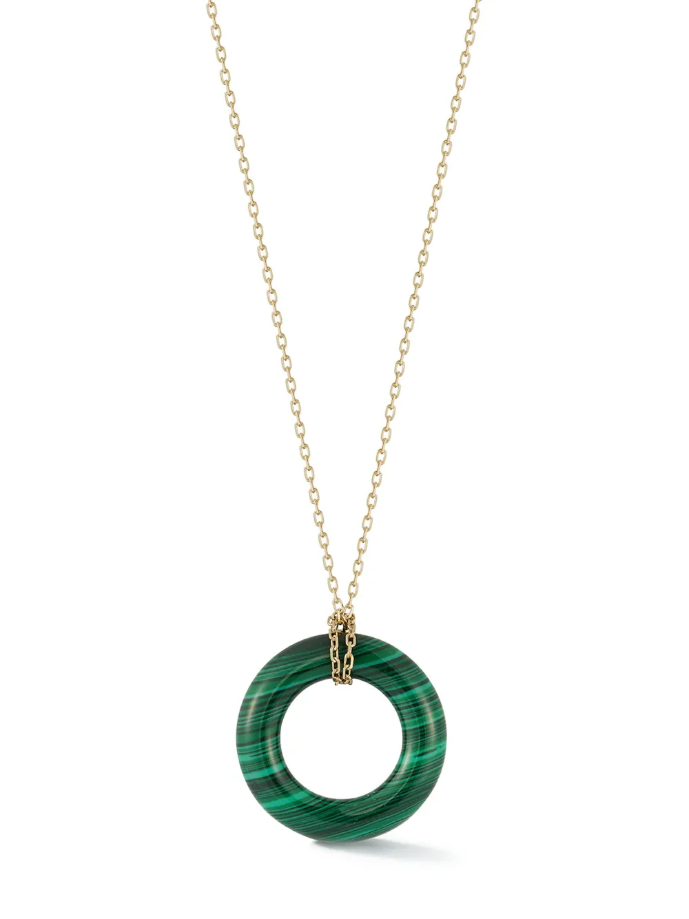 Mateo 14kt yellow gold Donut malachite necklace - Goud