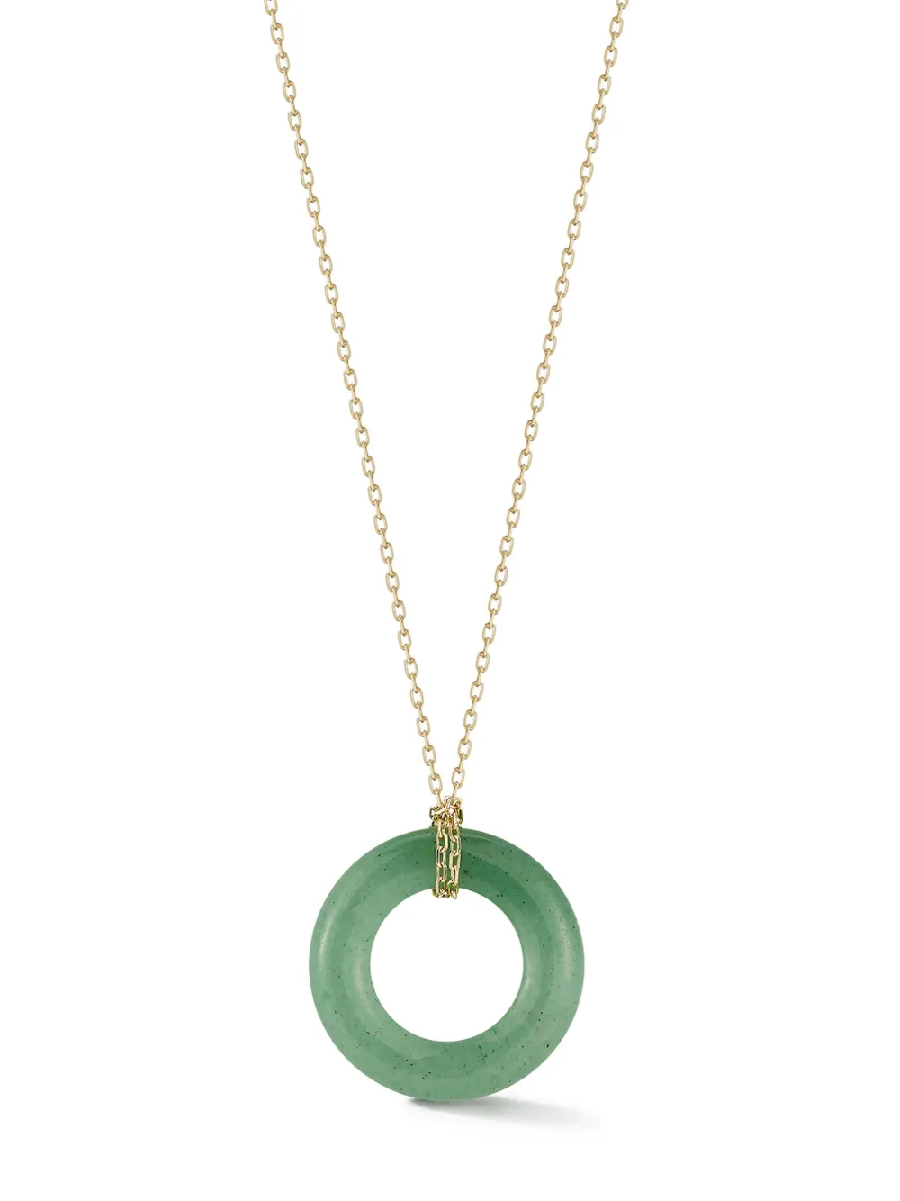 Mateo 14kt yellow gold Donut jade necklace - Goud