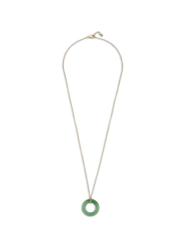 Mateo Donut Jade Necklace in Gold