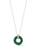 Mateo 14kt yellow gold Donut diamond and malachite necklace