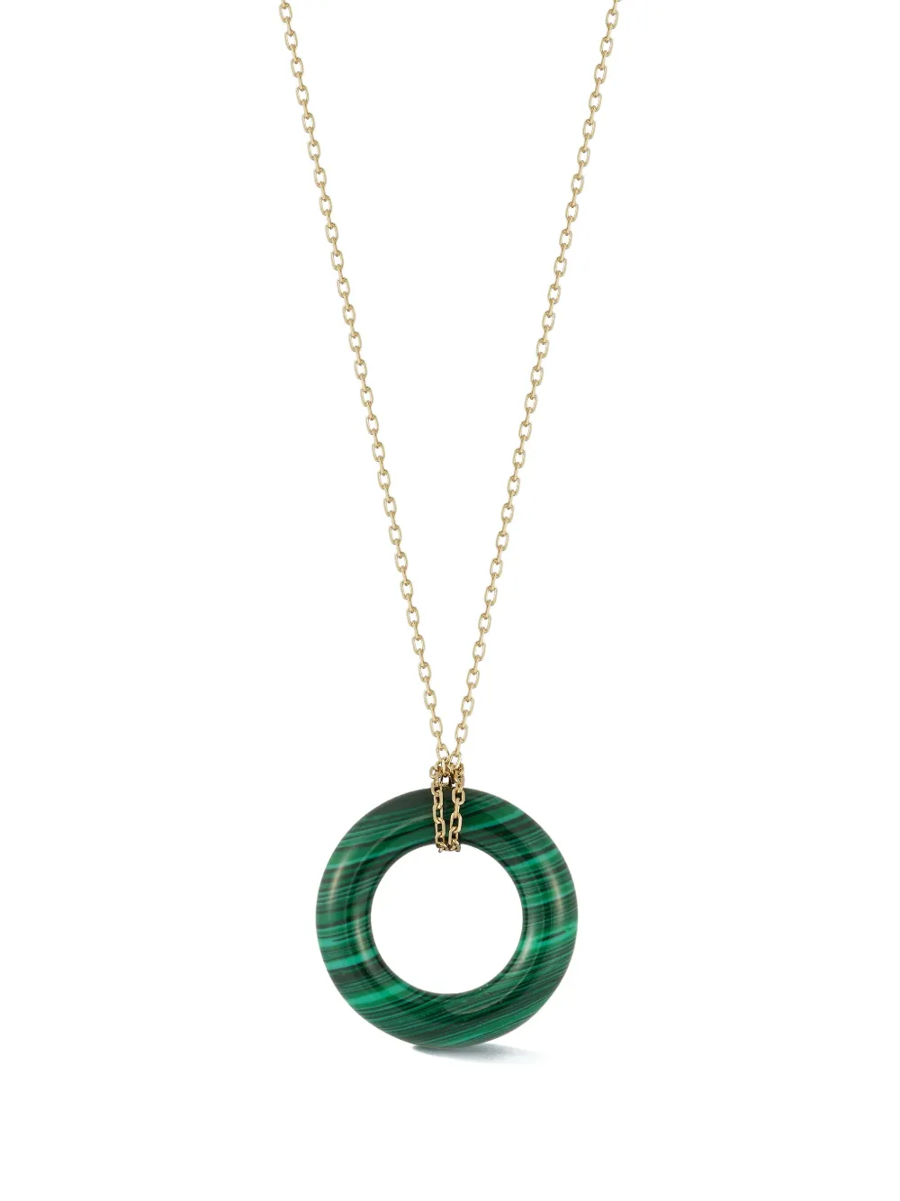 Mateo 14kt yellow gold Donut diamond and malachite necklace - Oro