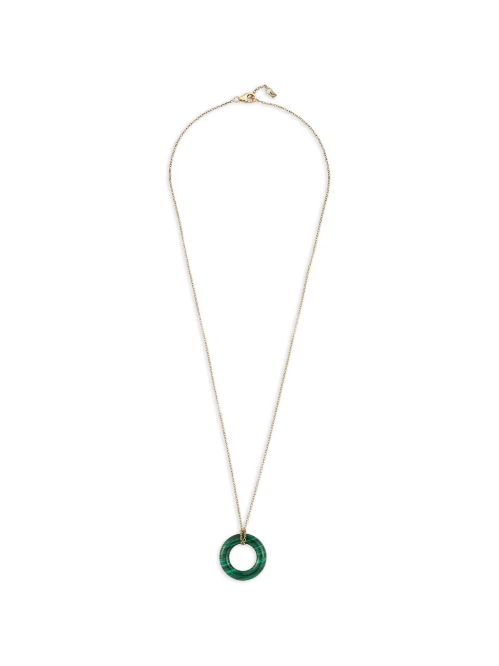 Mateo 14kt yellow gold Donut diamond and malachite necklace - Oro