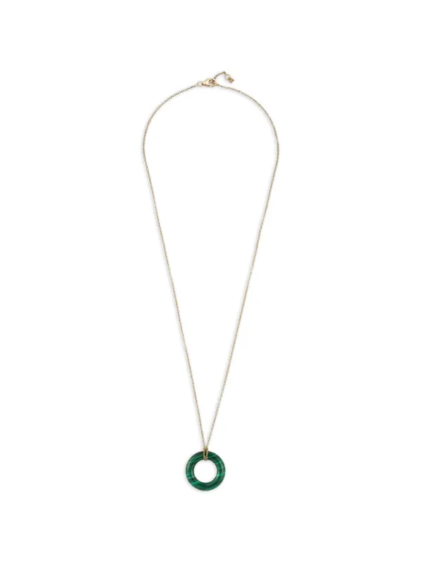 Mateo Donut Diamond and Malachite Necklace in Green