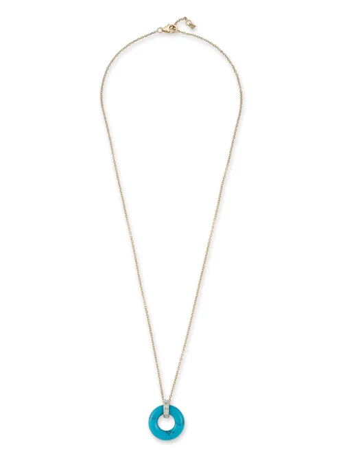 Collier en 14ct à pendentif en turquoise pavé de diamants - Mateo - Modalova