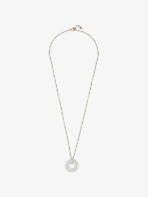 Mateo collar Donut en oro amarillo de 14kt con madre perla y diamante