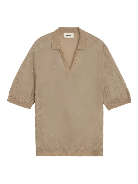 A Paper Kid fine-knit polo shirt
