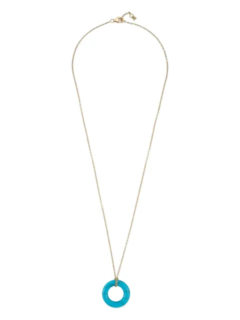 Mateo 14kt yellow gold Donut turquoise necklace