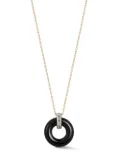 Mateo 14kt yellow gold Donut diamond and onyx necklace