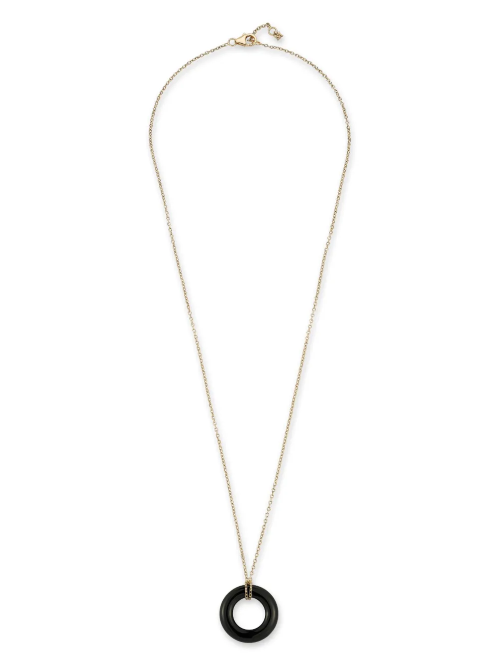 Mateo Donut ダイヤモンド＆オニキス ネックレス 14Kイエローゴールド - ゴールドトーン