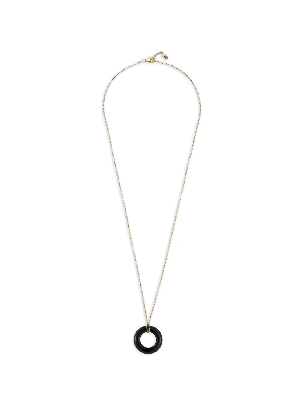 Mateo 14kt yellow gold Donut diamond and onyx necklace - Oro