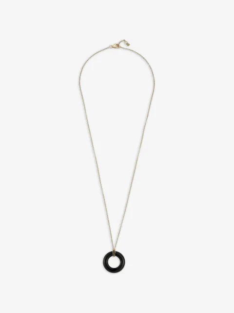Mateo Door Knocker Donut onyx and diamond necklace