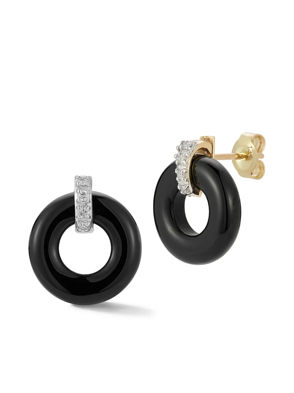 Mateo Onyx Donut earrings - Zwart