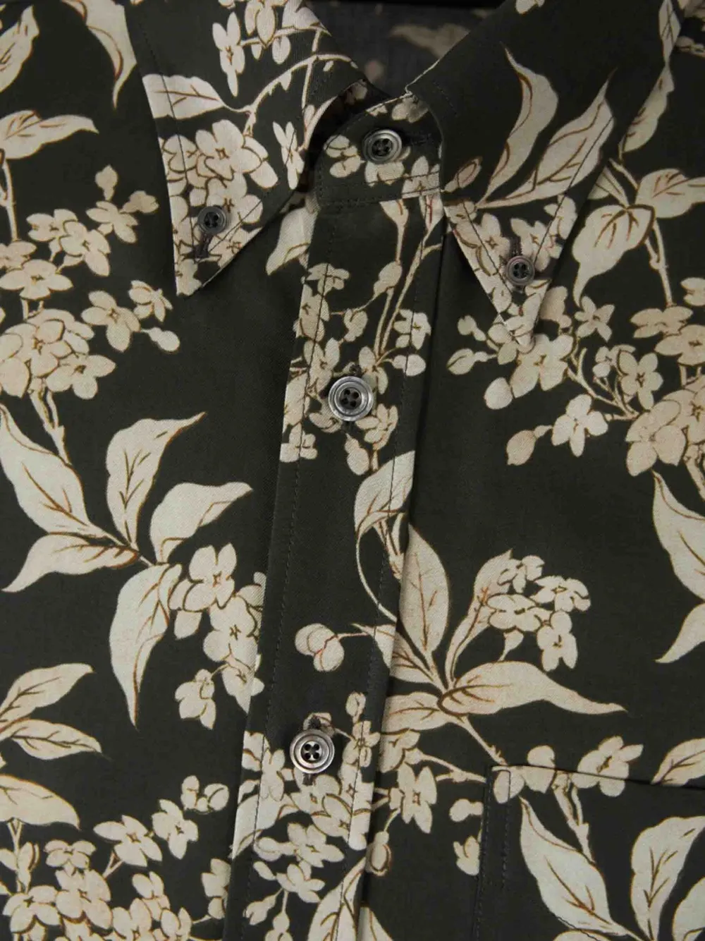 TOM FORD Overhemd met bloemenprint Zwart