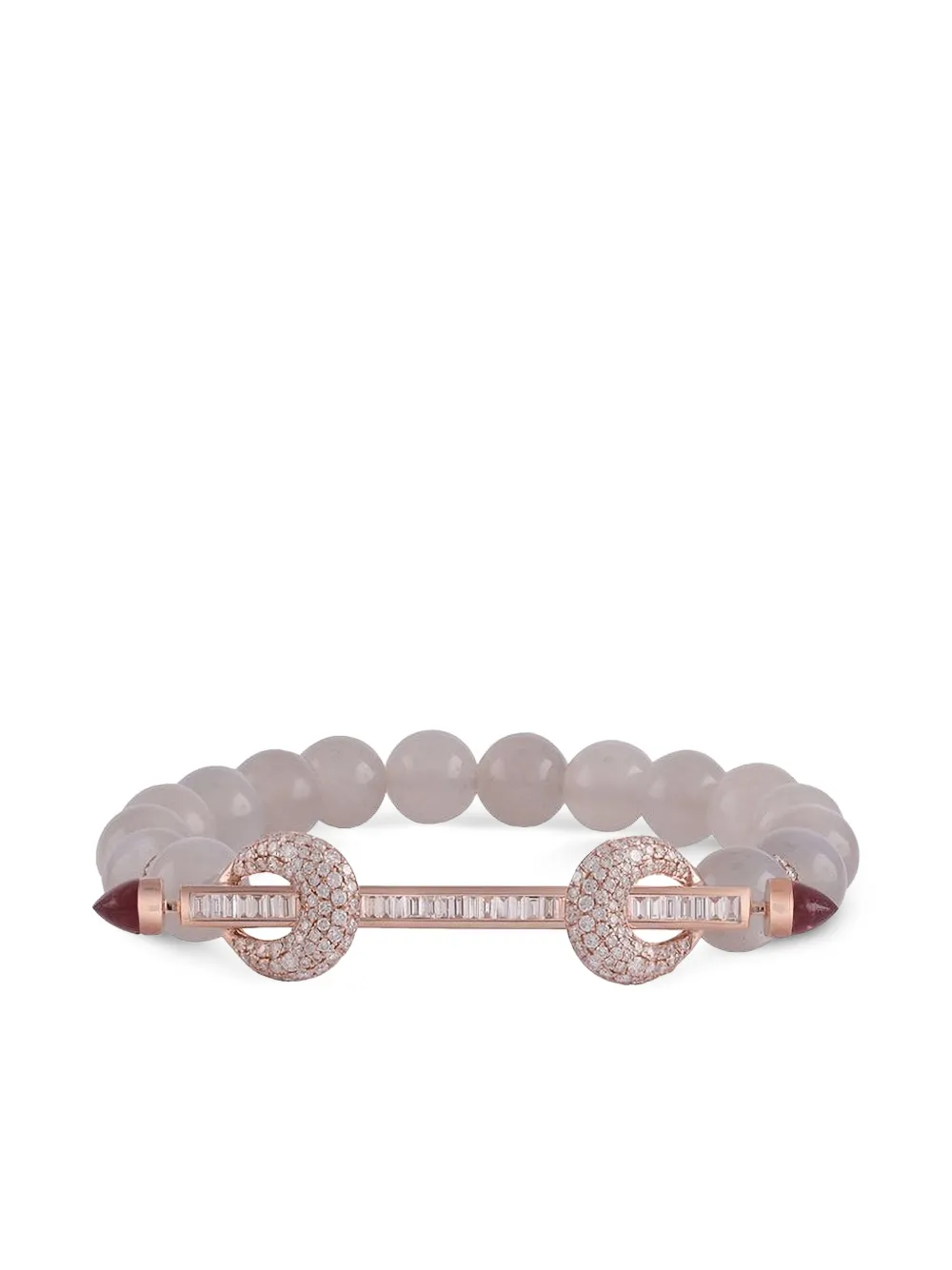 18K rose gold Chakra moonstone and diamonds bracelet