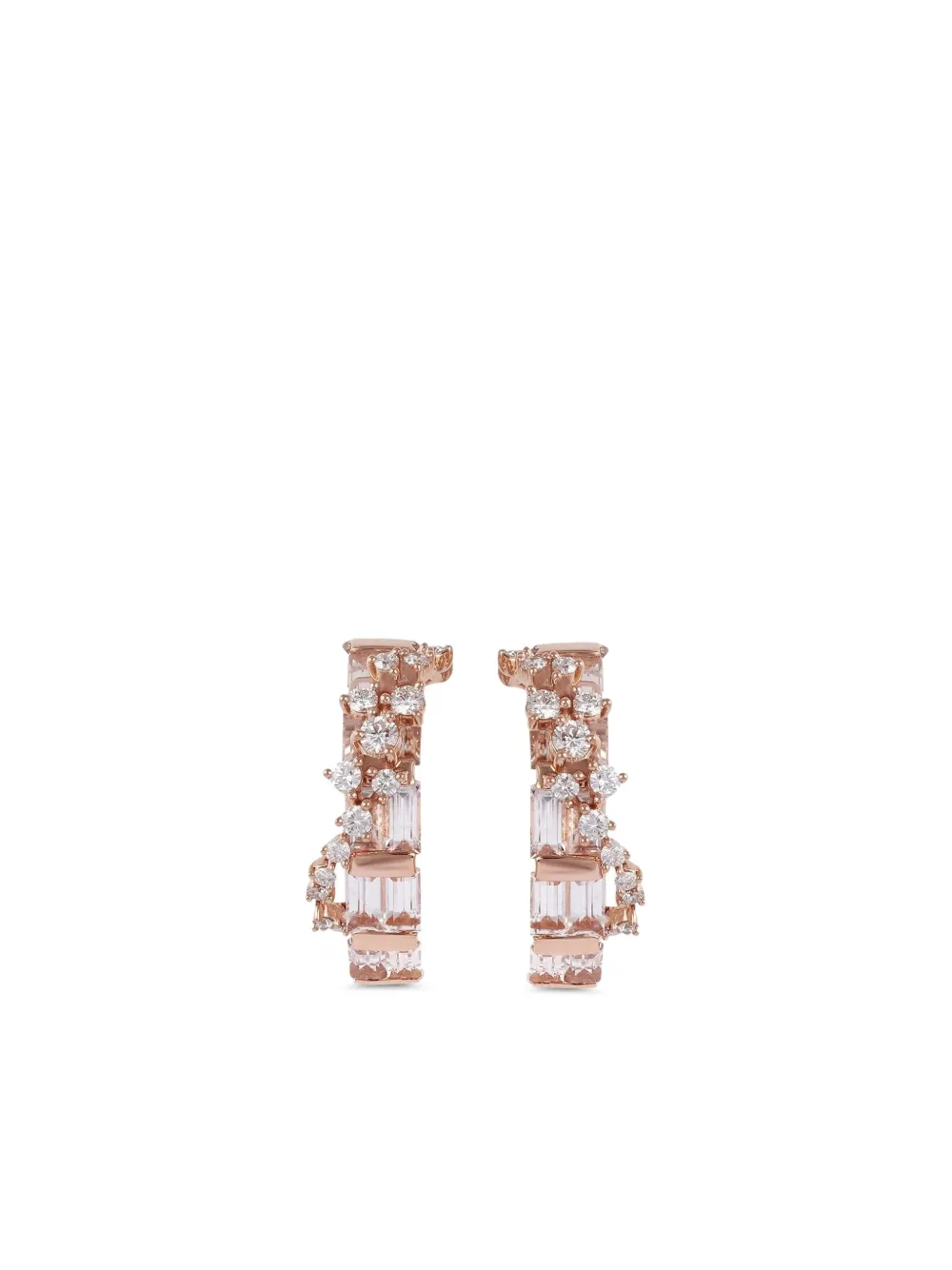 18K rose gold Scatter hoop earrings