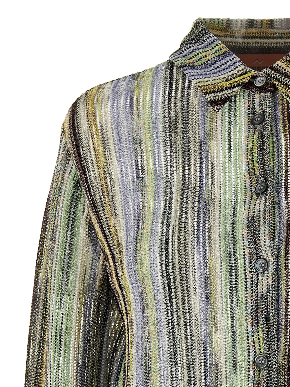Missoni Gestreepte lamé blouse Groen