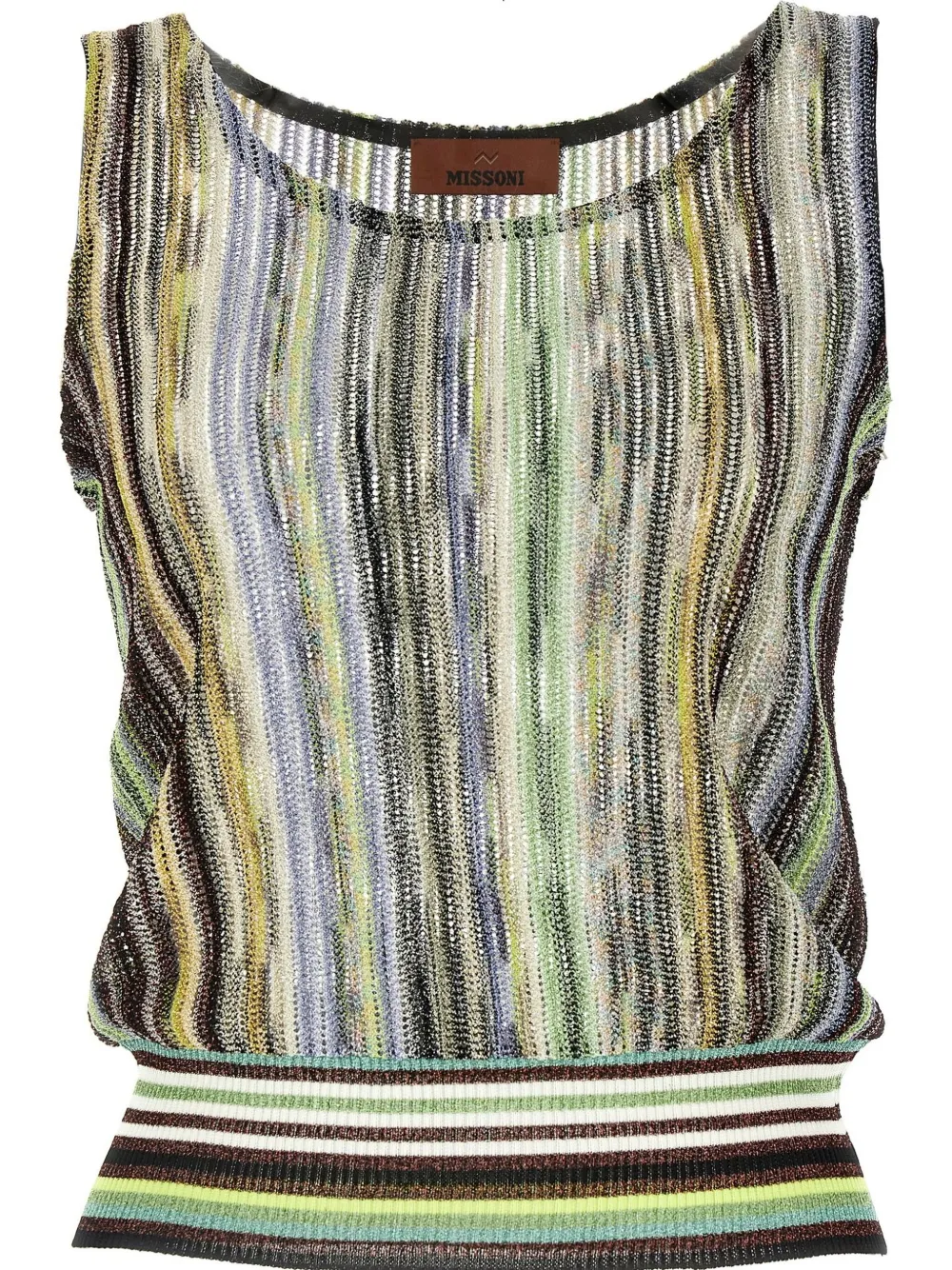 striped lamé top