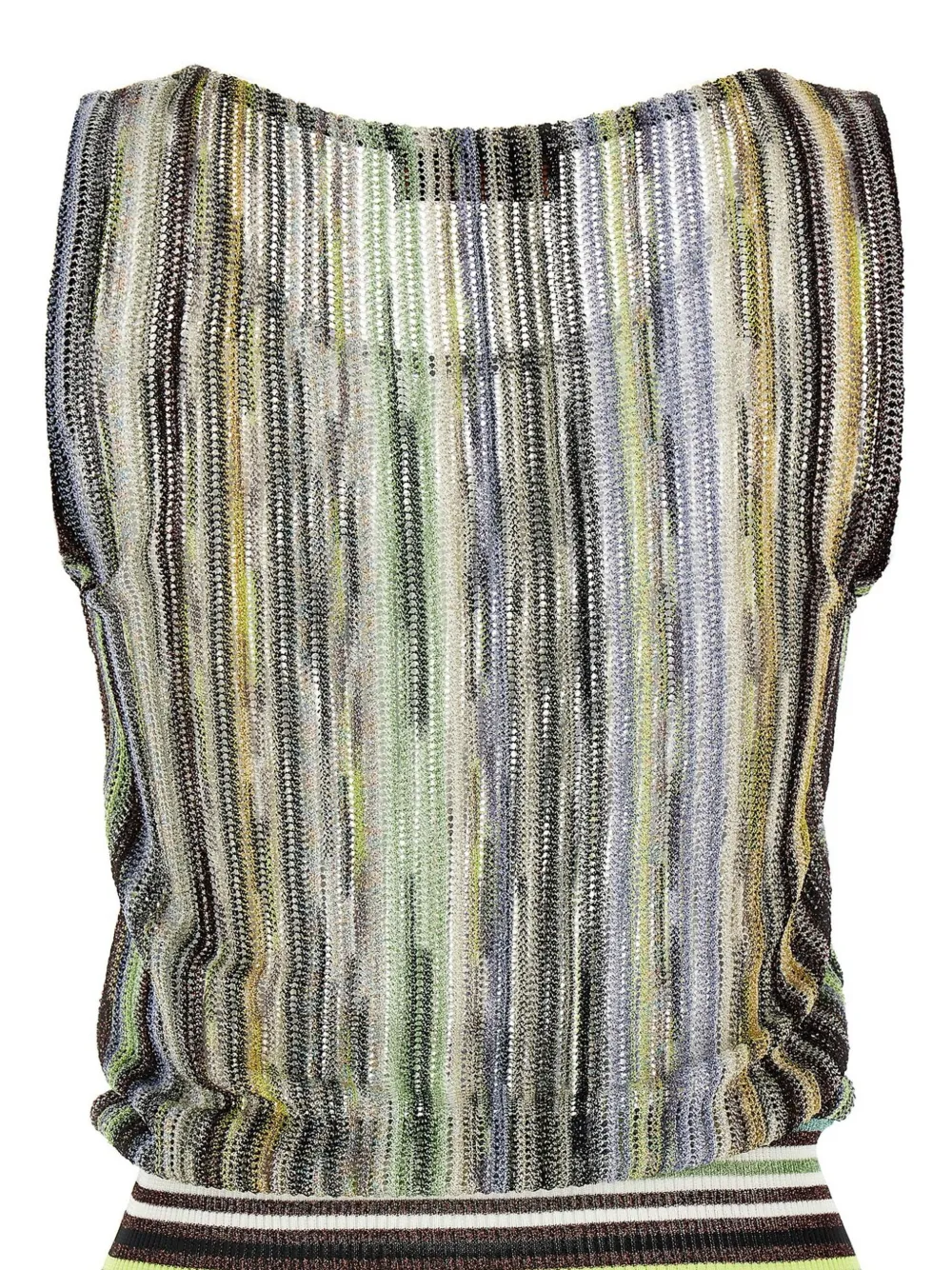 Missoni Multicolor Striped Lame Top In グリーン