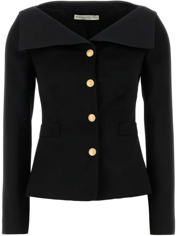 Alessandra Rich Wool Blazer in Black