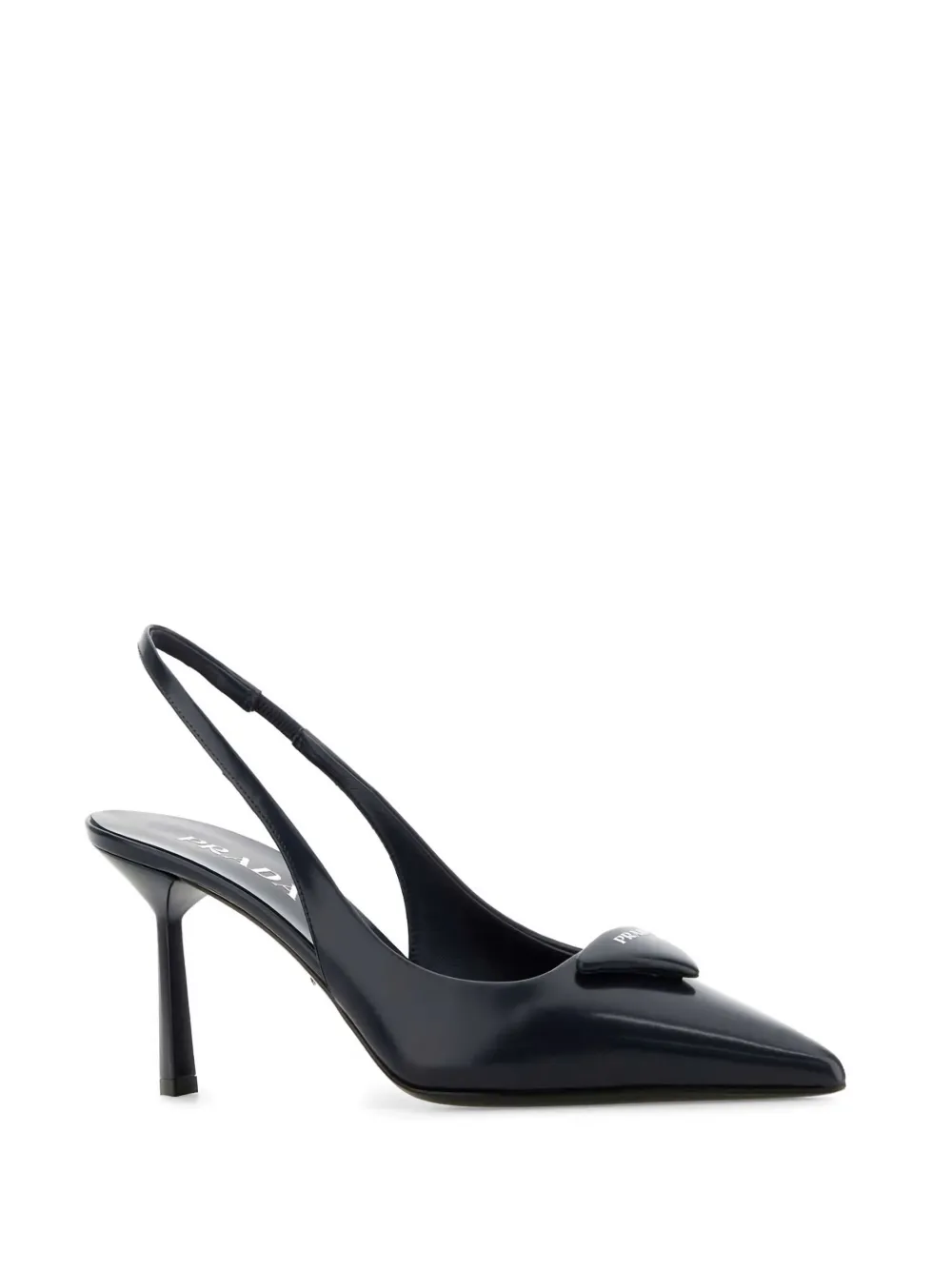 Prada 75mm triangle-logo slingback pumps - Blauw