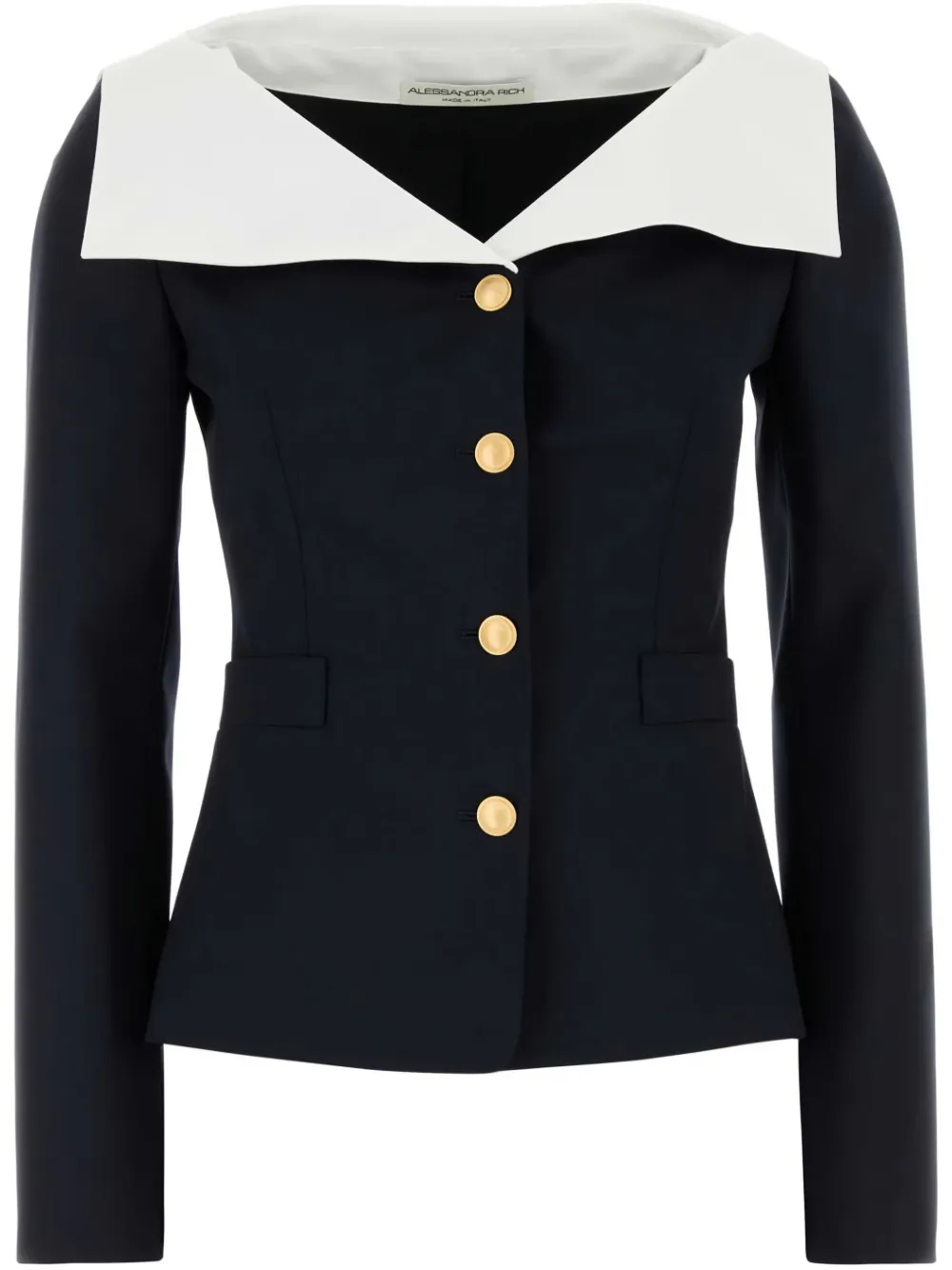 contrast-collar blazer