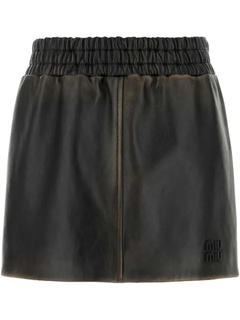 Miu Miu leather mini skirt