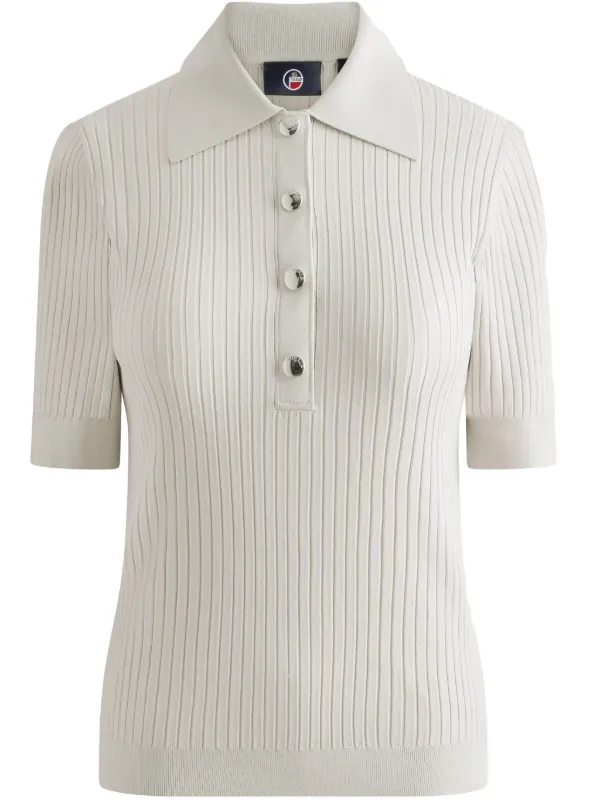 Fusalp Knitted Polo Top in White